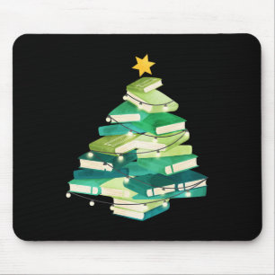 Alfombrilla De Ratón Merry Bookmas Boys Pine Tree Fun Leer Lover Ch
