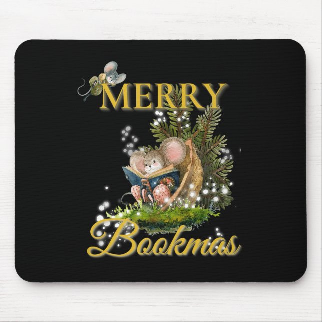 Alfombrilla De Ratón Merry Bookmas' Victorian Christmas Mice Bibliophil (Frente)