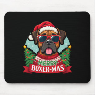 Alfombrilla De Ratón Merry Boxer-mas Cute Boxer Dog Navidades