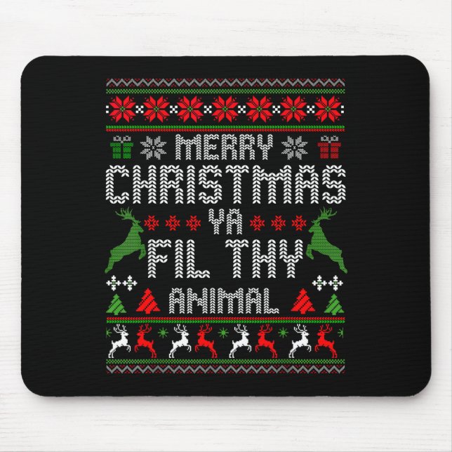 Alfombrilla De Ratón Merry Christmas Animal Filthy Ya Xmas Pajama Chris (Frente)