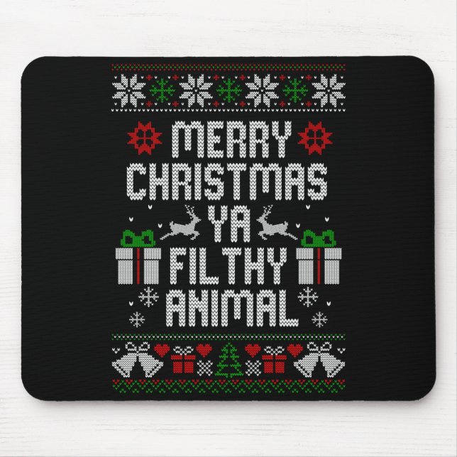 Alfombrilla De Ratón Merry Christmas Animal Filthy Ya Xmas Pajama Long  (Frente)