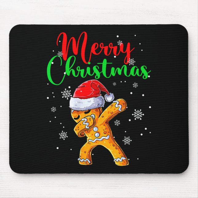 Alfombrilla De Ratón Merry Christmas Dab Gingerbread Xmas Christmas Coo (Frente)