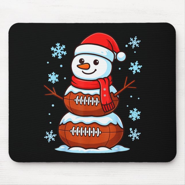 Alfombrilla De Ratón Merry Christmas Football Snowman Pajamas Funny Srt (Frente)