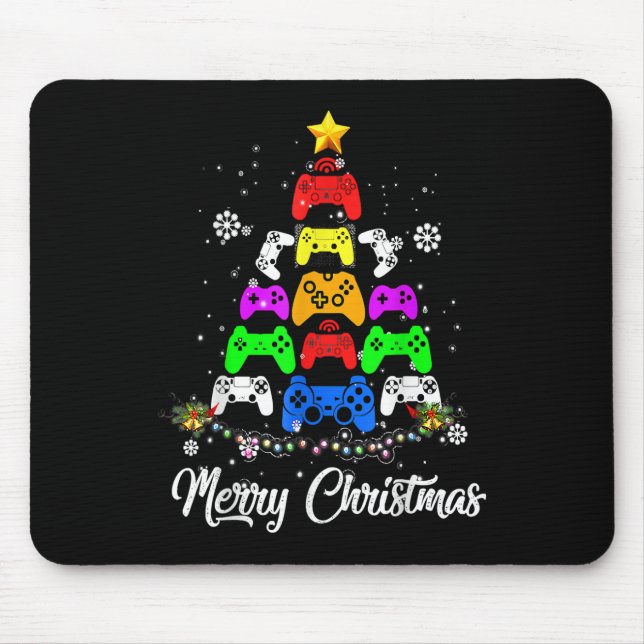 Alfombrilla De Ratón Merry Christmas Game Controller Tree Kid Adulto Li (Frente)