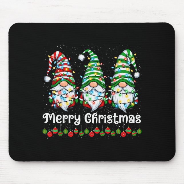 Alfombrilla De Ratón Merry Christmas Gnomes Light Family Gnome Xmas Mat (Frente)