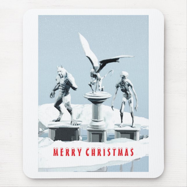 Alfombrilla De Ratón Merry Christmas. Monster ice sculptures (Frente)