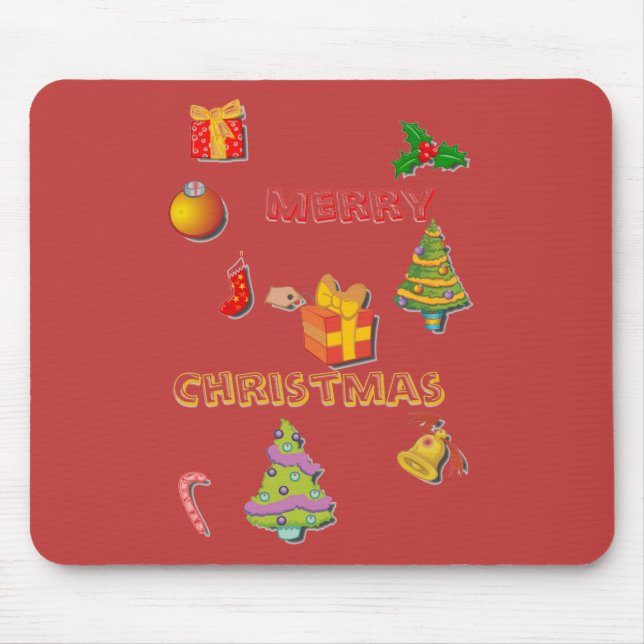Alfombrilla De Ratón Merry Christmas Mouse Pad (Frente)