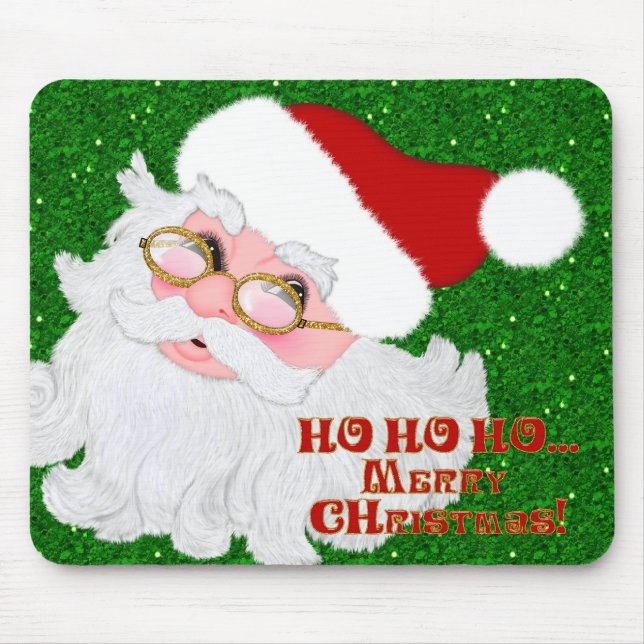 Alfombrilla De Ratón Merry Christmas Santa Face-Computer Mouse pad (Frente)