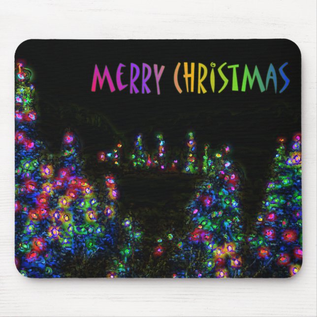 Alfombrilla De Ratón Merry Christmas Tree Lights Mousepad (Frente)