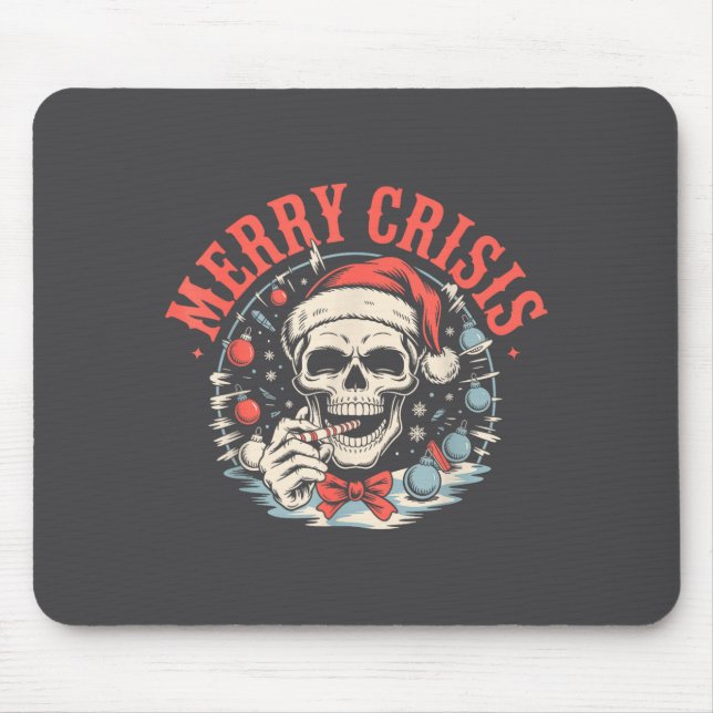 Alfombrilla De Ratón Merry Crisis Dark Humor Sarcastic Christmas Goth P (Frente)