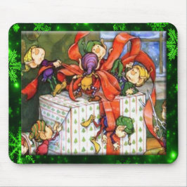 Alfombrilla De Ratón Merry Elves Wrapping Presente Mousepad