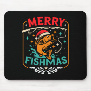Alfombrilla De Ratón Merry Fishmas B Navidades de pescado sudorosos nav