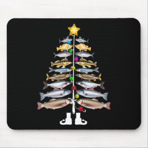 Alfombrilla De Ratón Merry Fishmas Christmas Tree Funny Fishing