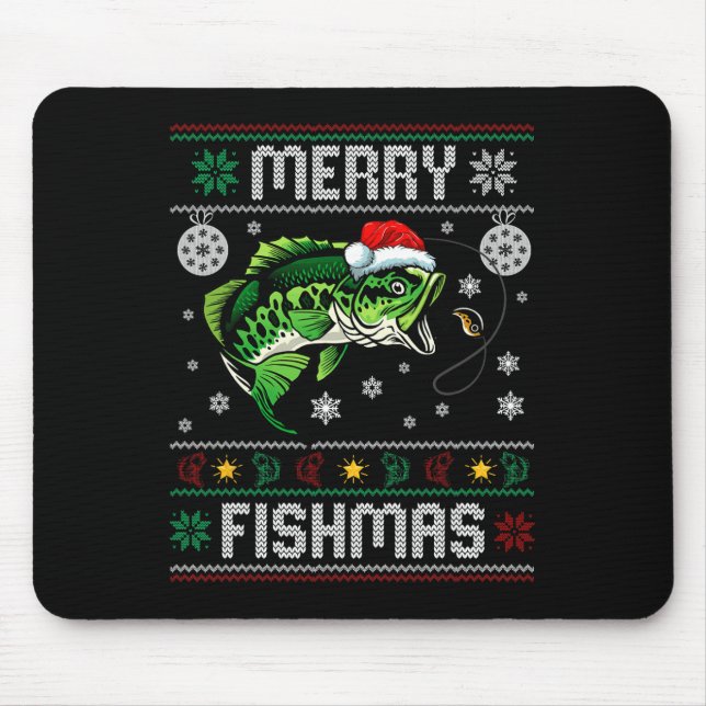 Alfombrilla De Ratón Merry Fishmas Fun Fish Fish Fisher Ugly Chris (Frente)
