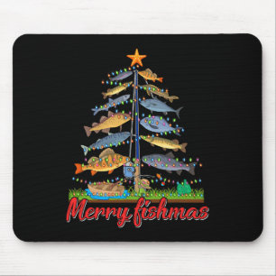 Alfombrilla De Ratón Merry Fishmas Graciosa Pesca de Árbol de Navidad F