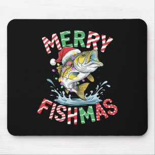 Alfombrilla De Ratón Merry Fishmas Santa Fishing Funny Fisher Christ