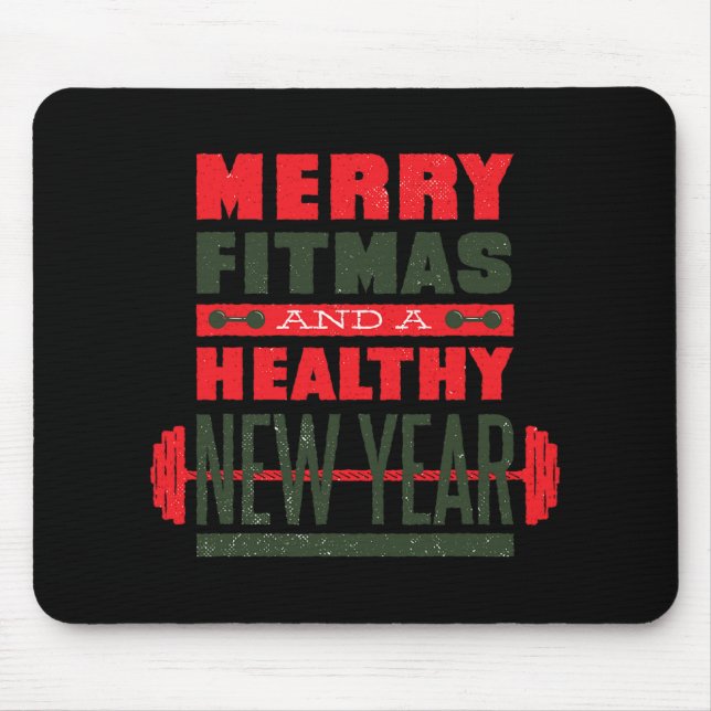 Alfombrilla De Ratón Merry Fitmas And Happy New Rear Fitness Funny Xmas (Frente)