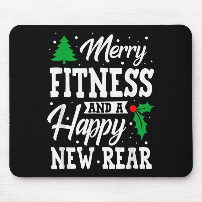 Alfombrilla De Ratón Merry Fitness Happy New Rear Workout Christmas  (Frente)