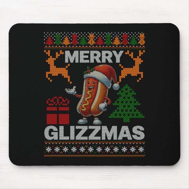 Alfombrilla De Ratón Merry Glizzmas -christmas Glizy Matching Family Ug (Frente)