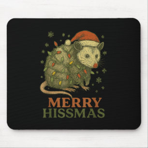Alfombrilla De Ratón Merry Hissmas Ssum Santa Hat Xmas Hombres Ligeros