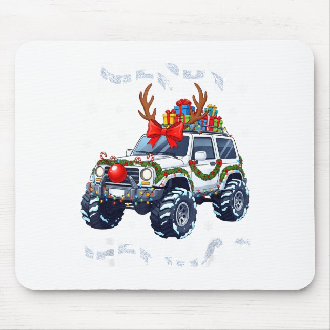 Alfombrilla De Ratón Merry Jeepmas Ugly Light Reindeer Christmas Funny  (Frente)