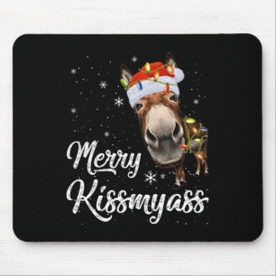 Alfombrilla De Ratón Merry Kissmy Donkey Sarcástico Navidad Gracioso Pa