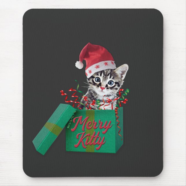 Alfombrilla De Ratón Merry Kitty, Feliz Navidad (Frente)