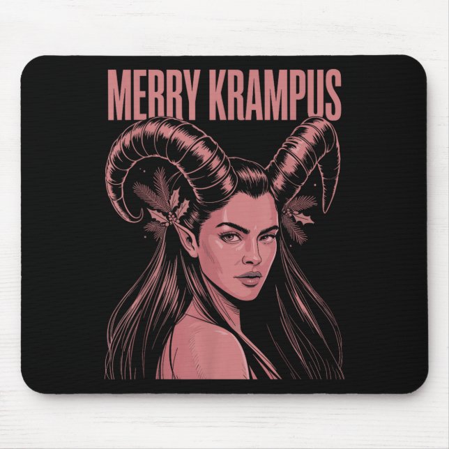 Alfombrilla De Ratón Merry Krampus Ironic Lilith Christmas Dark Feminin (Frente)