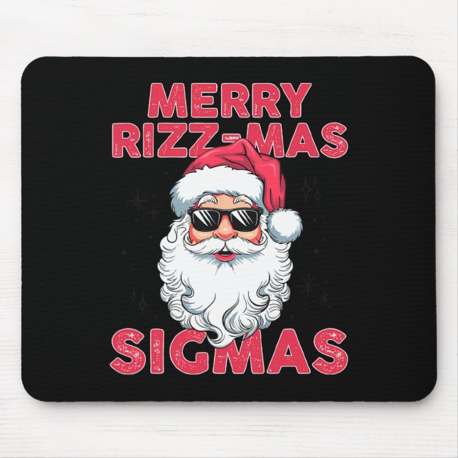 Alfombrilla De Ratón Merry Rizz Mas Sigmas Divertidos Navidades de Sant (Frente)