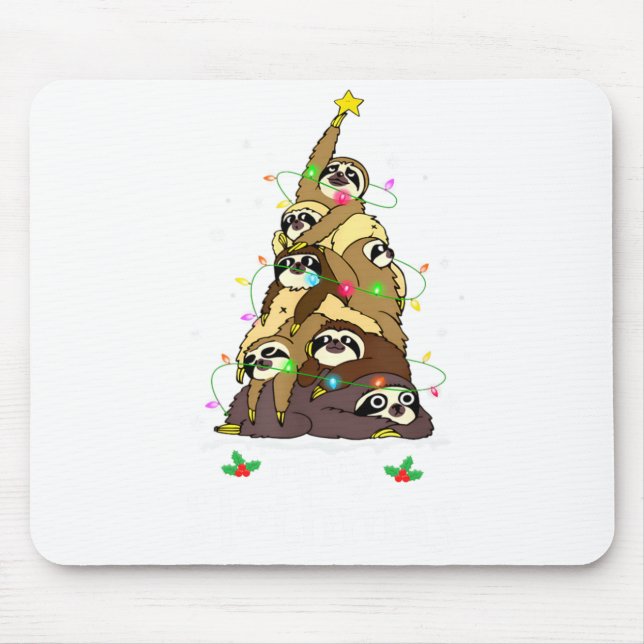 Alfombrilla De Ratón Merry Slothmas Cute Xmas Sloth Santa Hat Christmas (Frente)