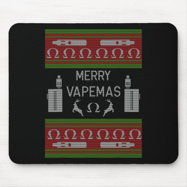 Alfombrilla De Ratón Merry Vapemas - Suéter Navidades feos (Frente)