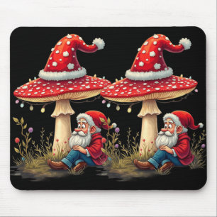 Alfombrilla De Ratón Merry Vintage Christmas Gnome Mushroom Santa Claus
