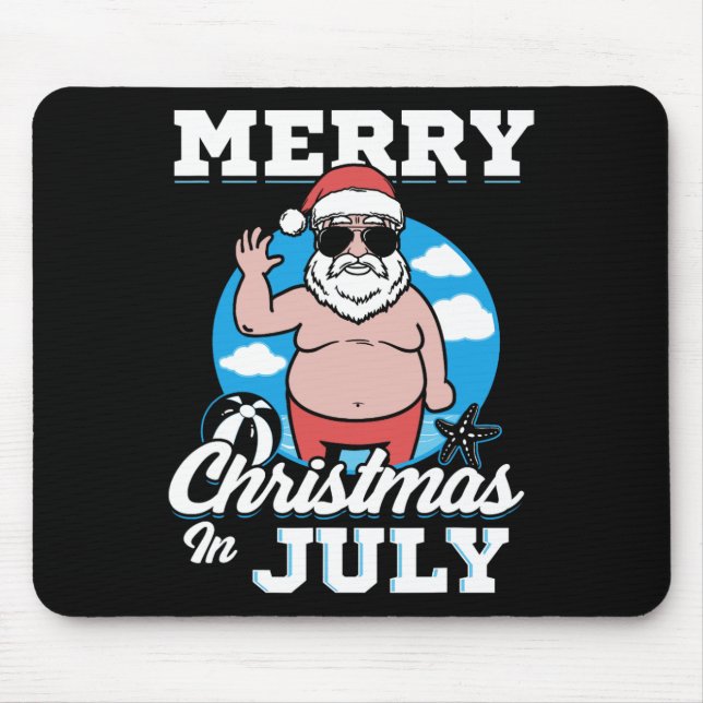 Alfombrilla De Ratón Merrychristmas In July Funny Santa  (Frente)