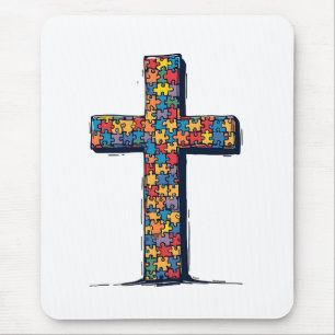 Alfombrilla De Ratón Mes de Conciencia del Autismo Cristo Religión Jesú
