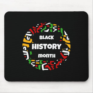 Alfombrilla De Ratón Mes de historia negra con bandera de mapa africano