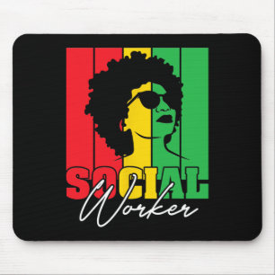 Alfombrilla De Ratón Mes de la Historia Negra Trabajador Social Trabajo
