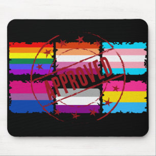 Alfombrilla De Ratón Mes del orgullo LGBTQ tira banderas