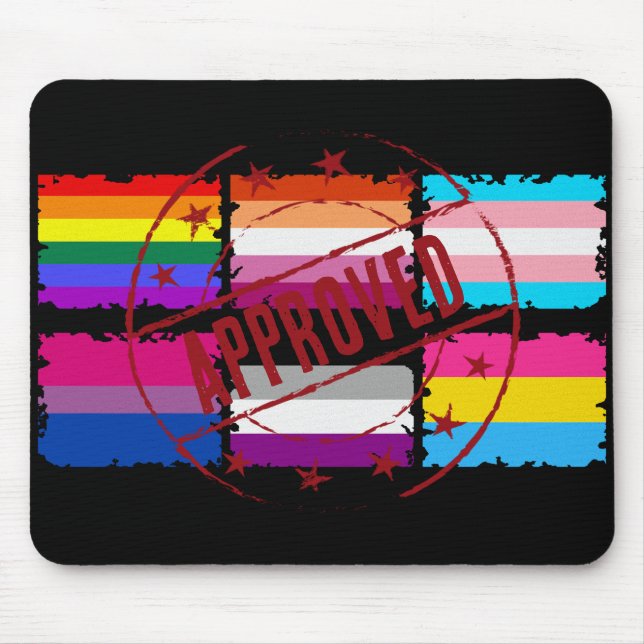 Alfombrilla De Ratón Mes del orgullo LGBTQ tira banderas (Frente)