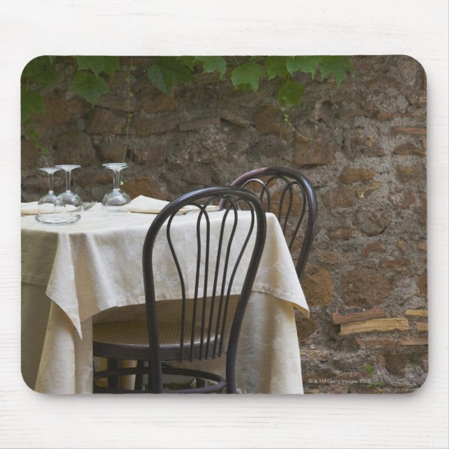 Alfombrilla De Ratón mesa romántica para dos (Frente)