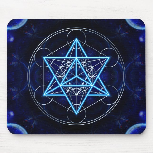 Alfombrilla De Ratón Metatrons dado - Merkaba estrella Tetraeder - (Frente)