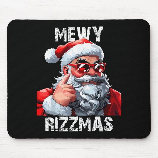 Alfombrilla De Ratón Mewy Rizzmas Christmas Pajamas Santa Claus Funny M (Frente)