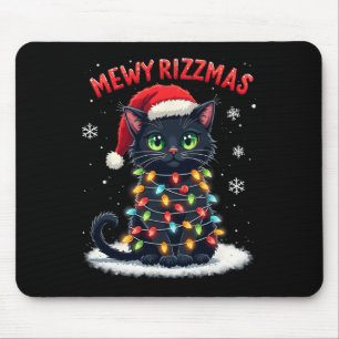 Alfombrilla De Ratón Mewy Rizzmas Gracioso Santa Cat masticando Chiste