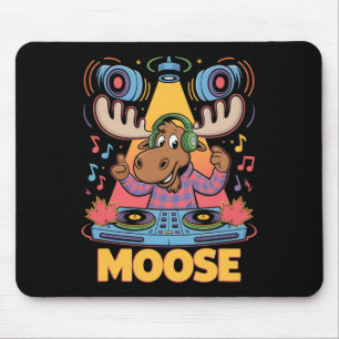 Alfombrilla De Ratón Mezcla De Moose Animal Dj Ganó Diversión Musical