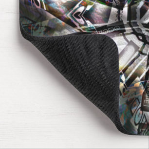 Alfombrilla De Ratón Mezcla de silueta y arte gráfico con pinza trippy