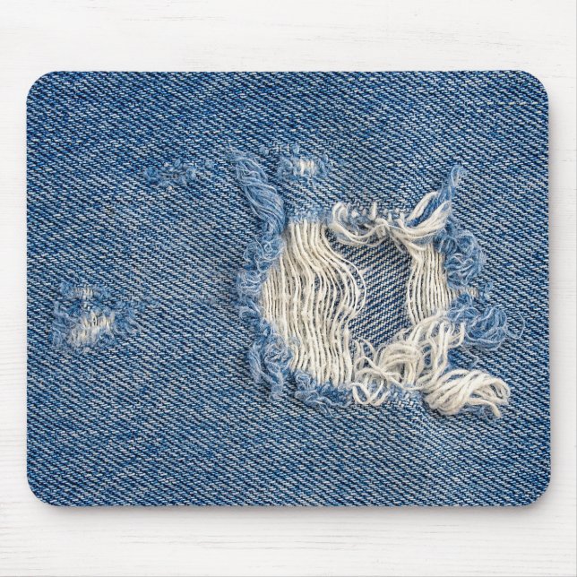 Alfombrilla De Ratón Mezclilla azul deshilachada (Frente)