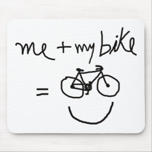 Alfombrilla De Ratón mi bicicleta y yo = felicidad