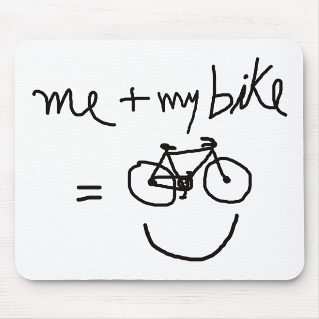 Alfombrilla De Ratón mi bicicleta y yo = felicidad (Frente)
