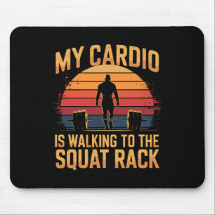 Alfombrilla De Ratón Mi Cardio Está Caminando Al Gimnasio Retro Del Cua