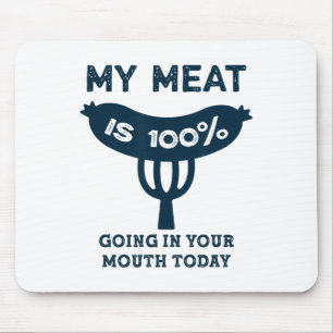 Alfombrilla De Ratón Mi Carne Va 100% En Tu Boca Divertida Bbq Gril