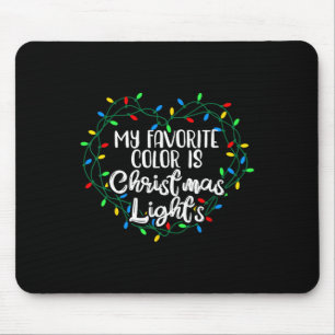 Alfombrilla De Ratón Mi color favorito son los Navidades Luces Navidad
